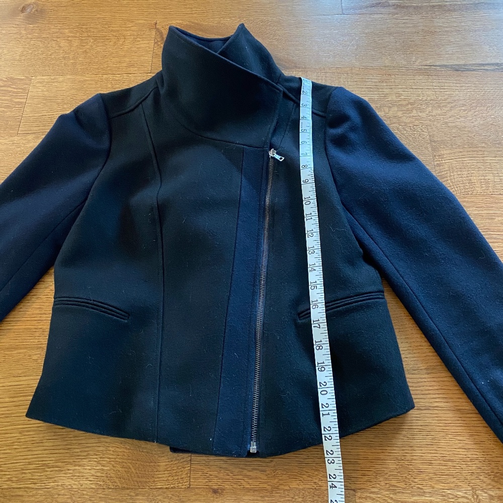 Ann Taylor Color Block Asymmetrical Wool Moto Coat - image 7